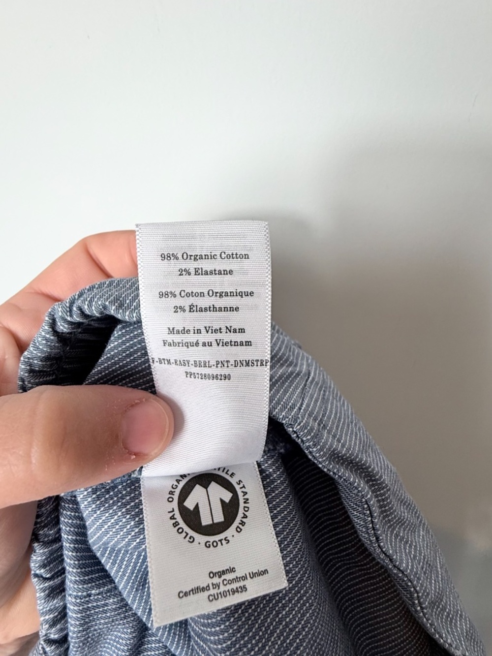 Everlane The Easy Barrel Pant Denim Pinstripe Size Large (Q) - Picture 7 of 7